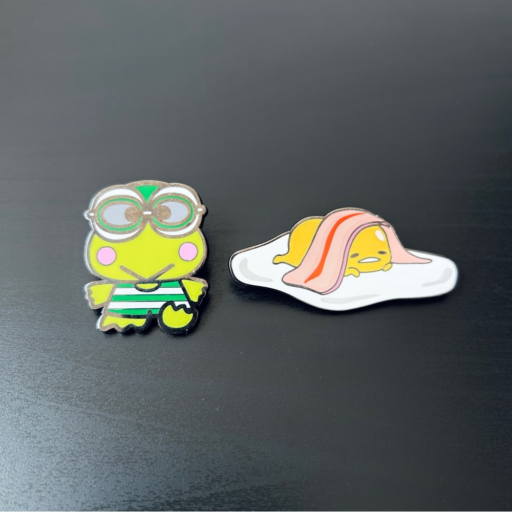 Sanrio Keroppi Gudetama Enamel Pin Kawaii